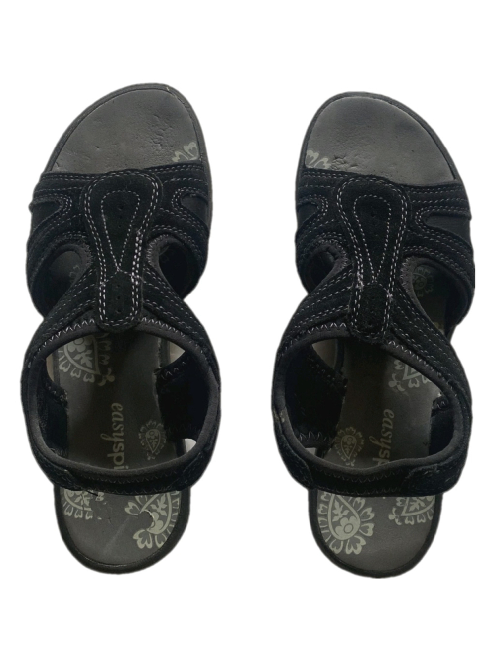 Easy Spirit Highline Womens 6.5 M Black Suede Comfort Walking Sandals